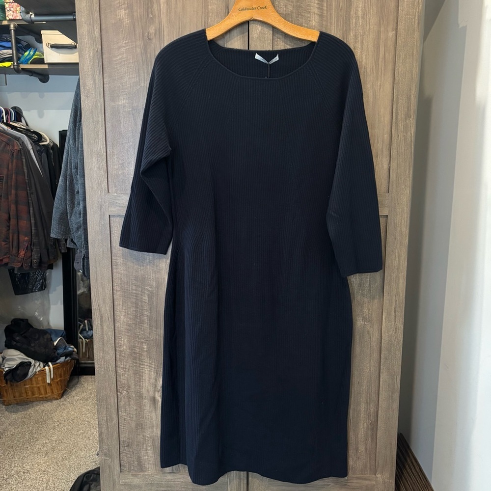 MM Lafleur Nila Knit Dress +1/ 1X Classic Dark Navy‎ Midi - Picture 2 of 15